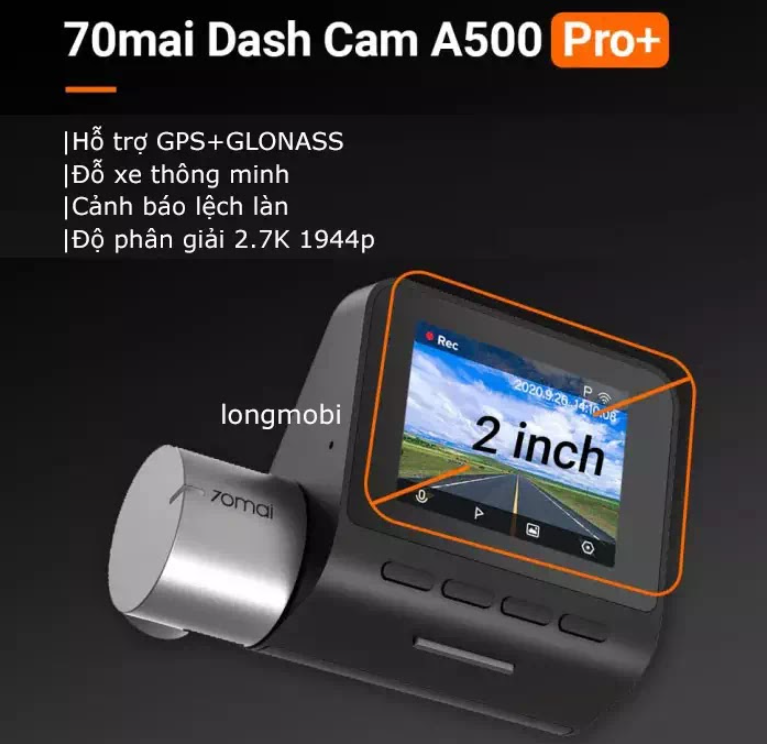 Camera hành trình A500S Pro Plus của Xiaomi chính hãng | Camera hành trình ô tô - Ảnh 4